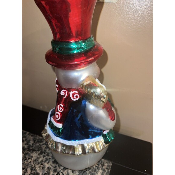 Christopher Radko Snowman Large Blown Glass Standing Centerpiece Tabletop Vtg - Picture 11 of 13